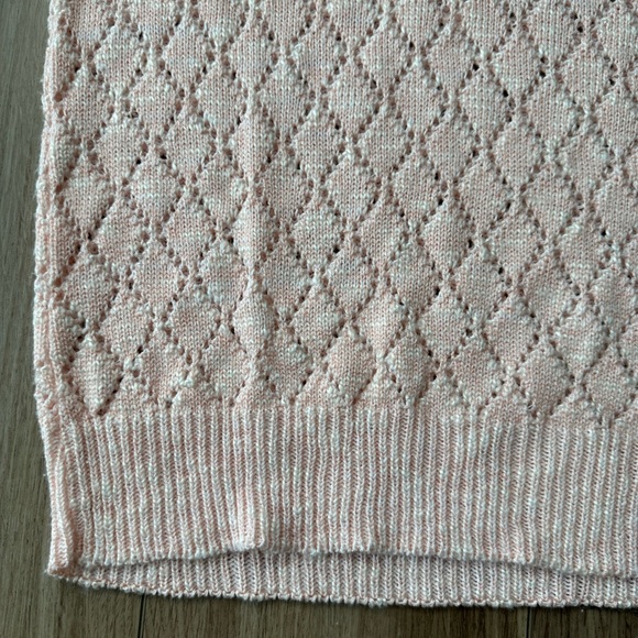 Vintage Light Pink & White Crochet Knit Top - Picture 9 of 15
